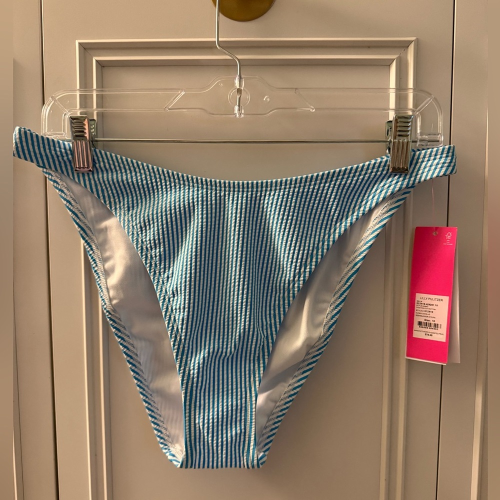 Lilly Pulitzer Blue and White Striped Bikini Bottom